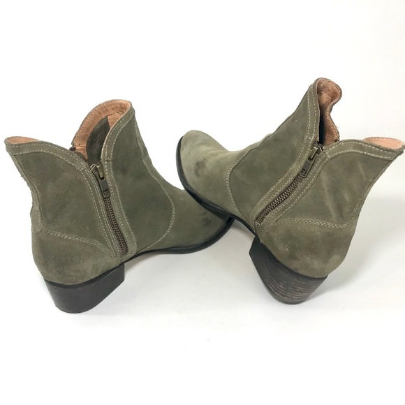 Anthro Seychelles Suede Taupe Lucky Penny Booties - Picture 5 of 8